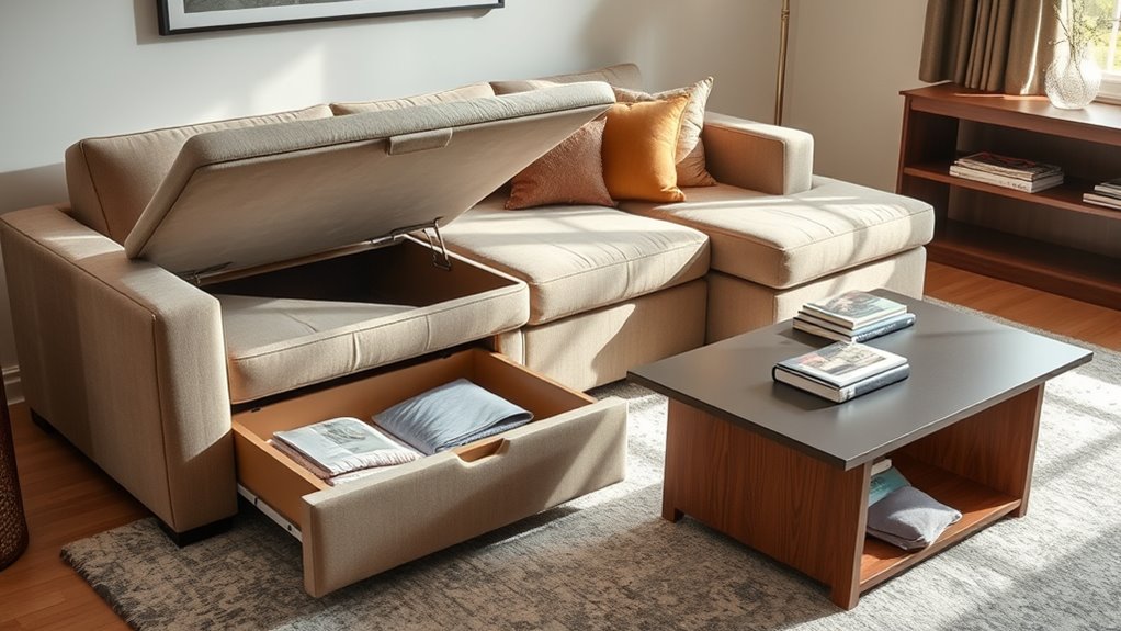 hidden storage under furniture