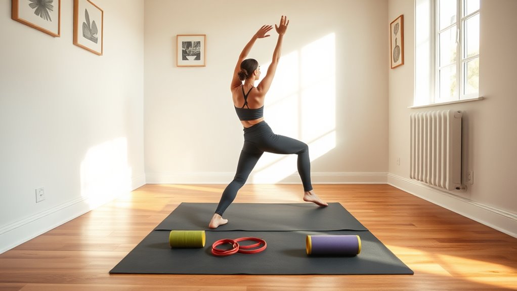 indoor stretching enhances flexibility