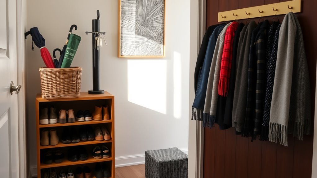 maximize small entryway organization