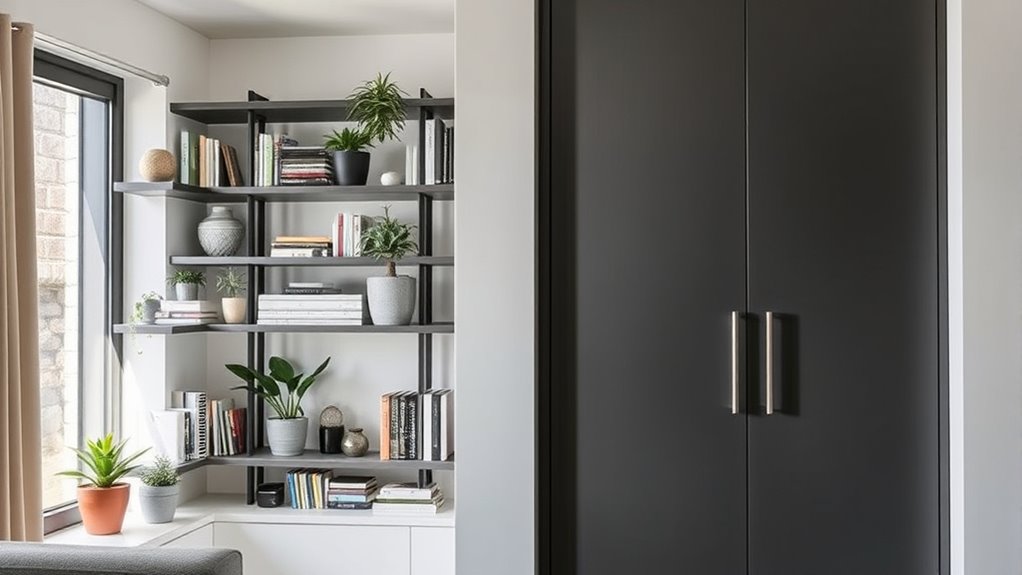 open shelves expand space