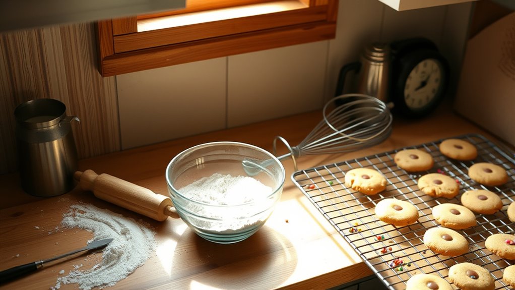 organize compact baking workspace