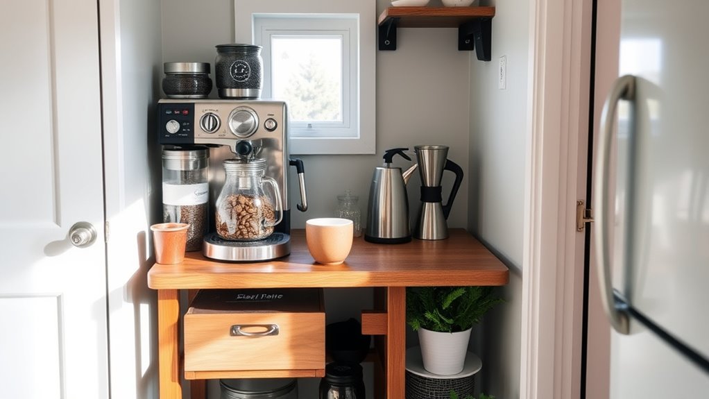 organized accessible coffee station