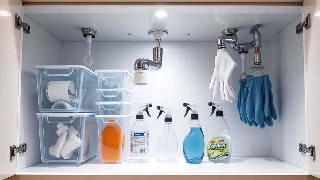 organized accessible under sink storage