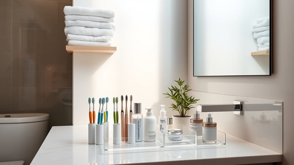 organized efficient bathroom routine