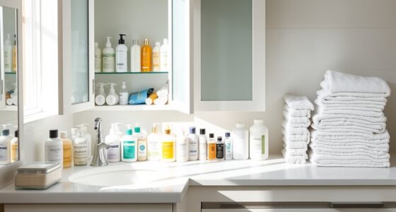 organizing bathroom storage space