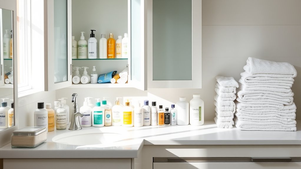 organizing bathroom storage space
