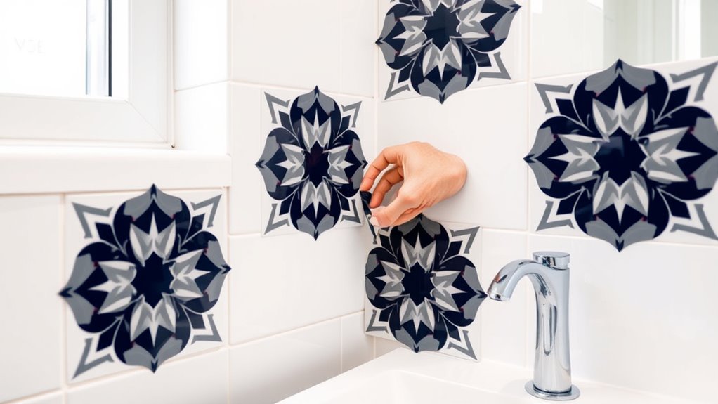 peel and stick bathroom makeover