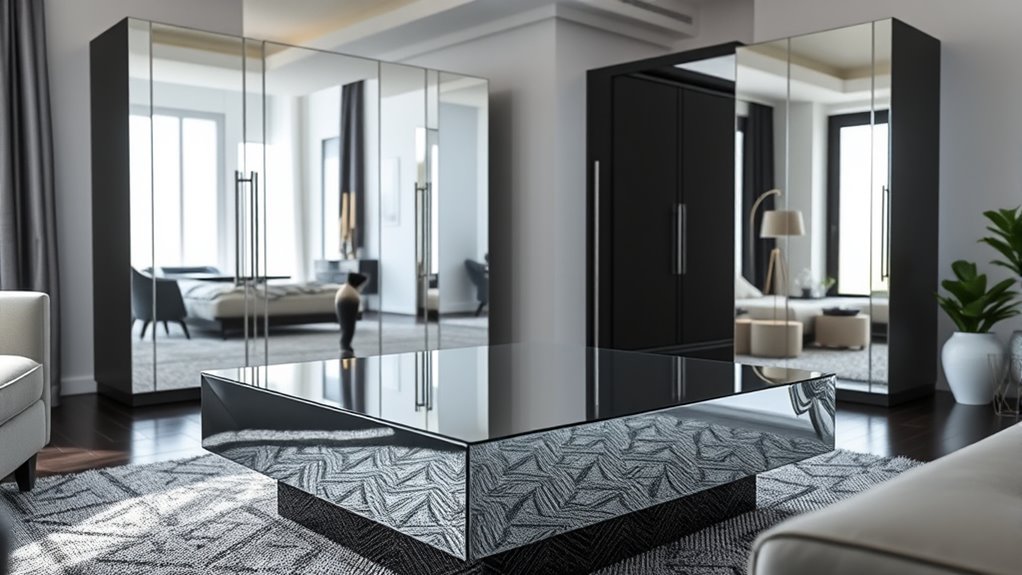 reflective furniture for small spaces