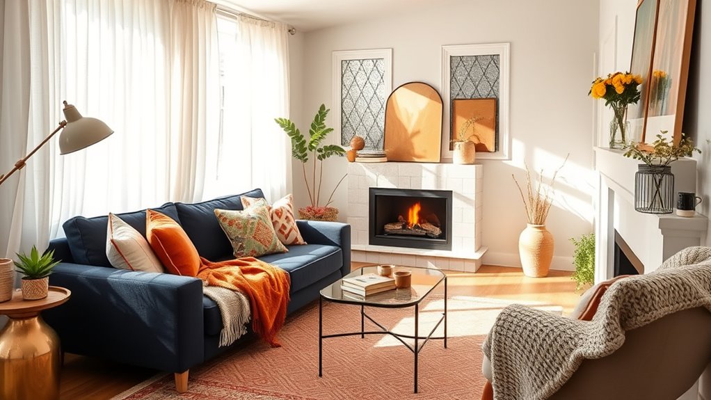 seasonal small living room styling