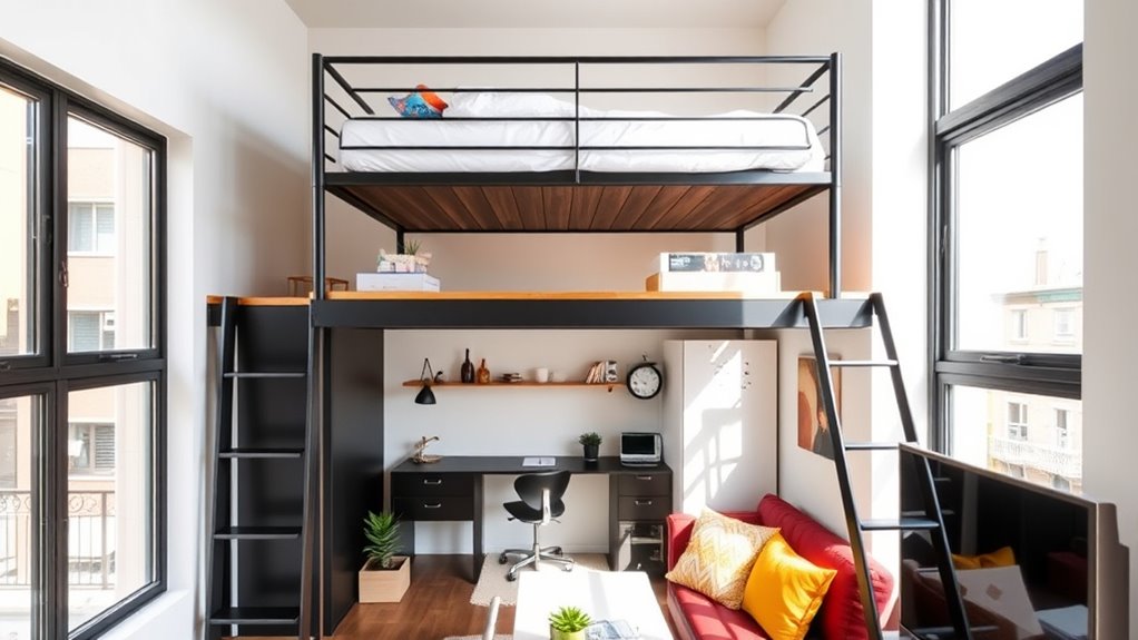 small apartment loft beds