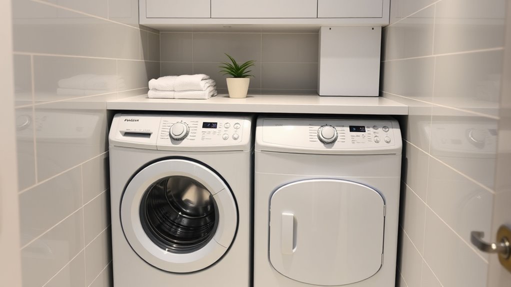 small bathroom laundry setup