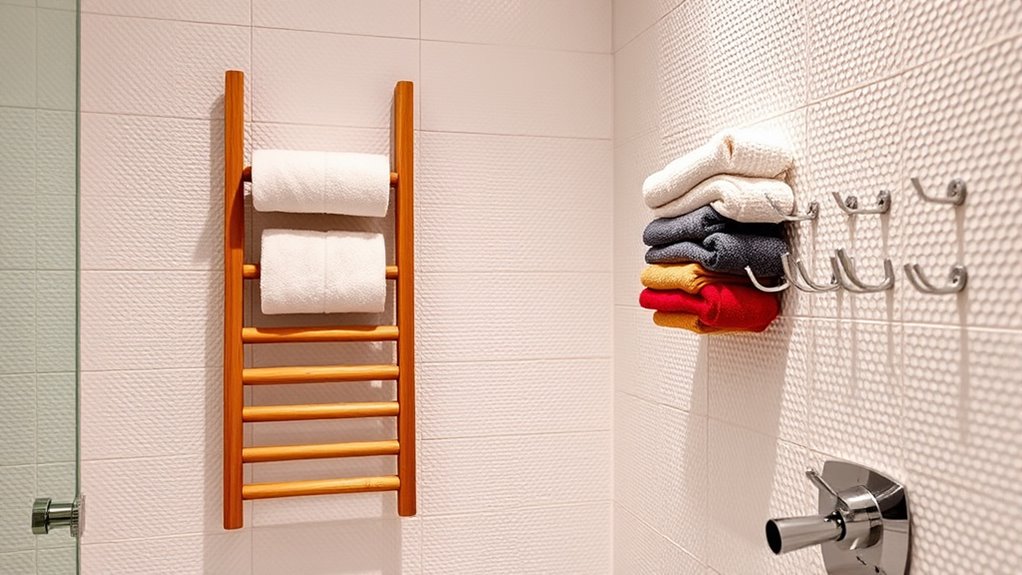 space saving bathroom towel racks