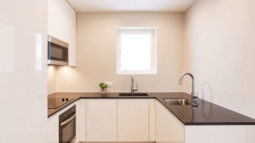 streamlined space saving kitchen