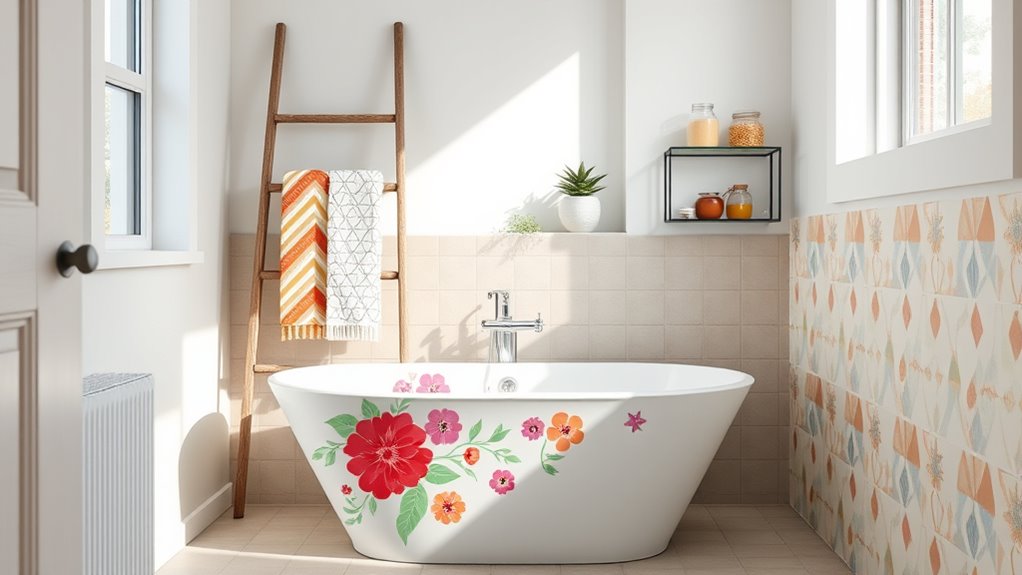 temporary creative bathroom decor