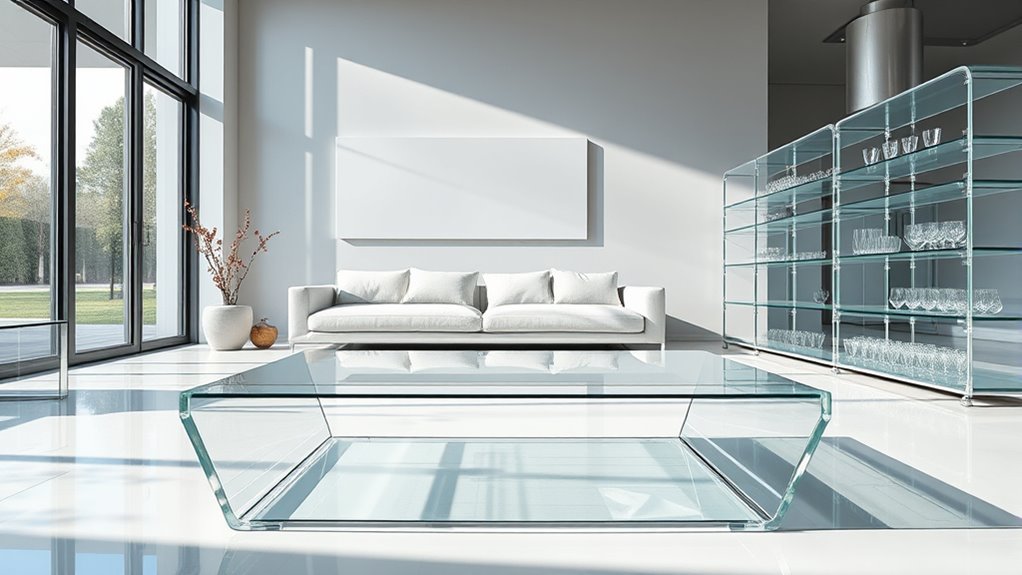 transparent furniture minimizes clutter