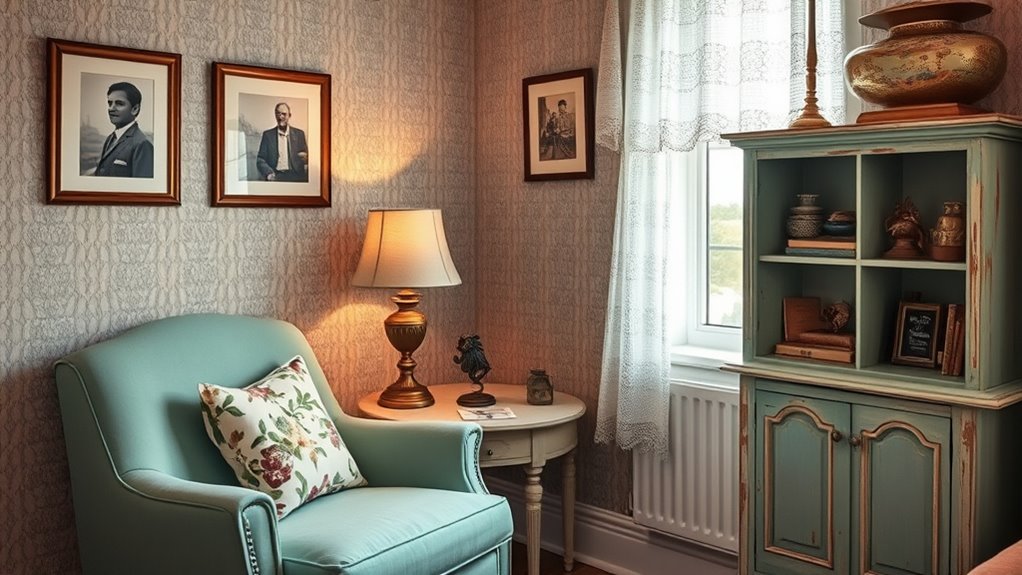 vintage inspired small apartment decor