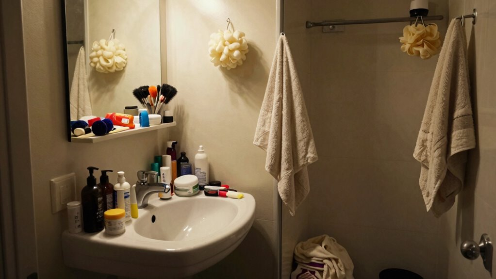 cluttered compact disorganized space