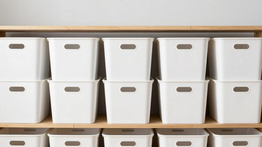 coordinated bins improve decor