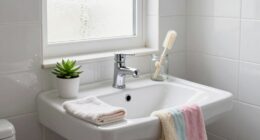 efficient small bathroom cleanup