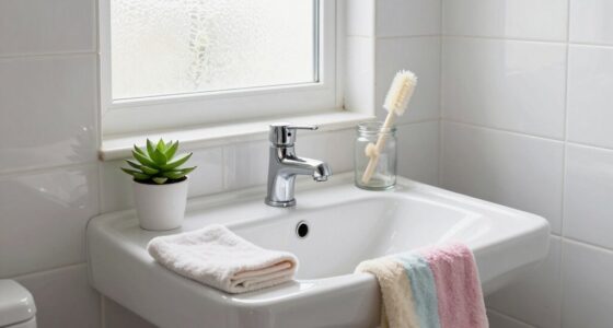 efficient small bathroom cleanup