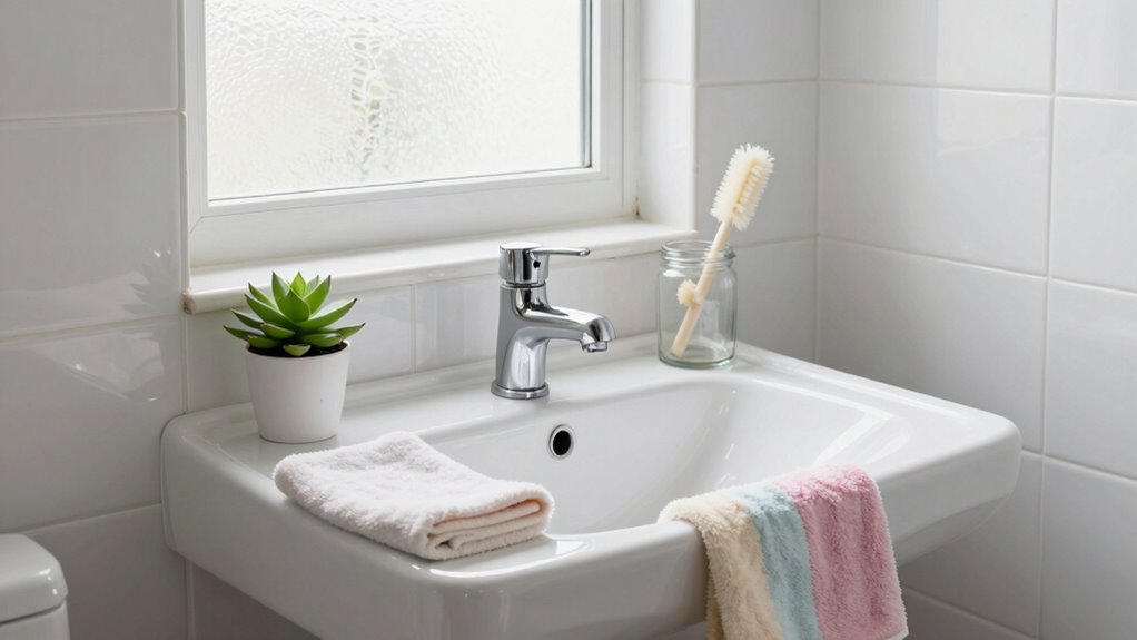 efficient small bathroom cleanup