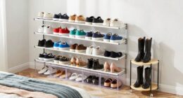 efficient tiny bedroom shoe storage