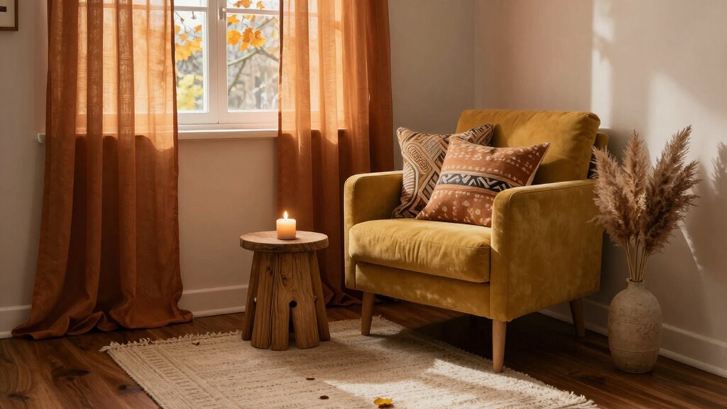 fall inspired small apartment decor