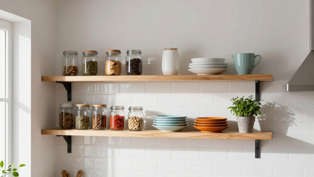 open shelves enhance spaciousness