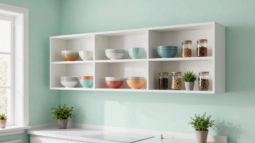 optimize storage with open shelves