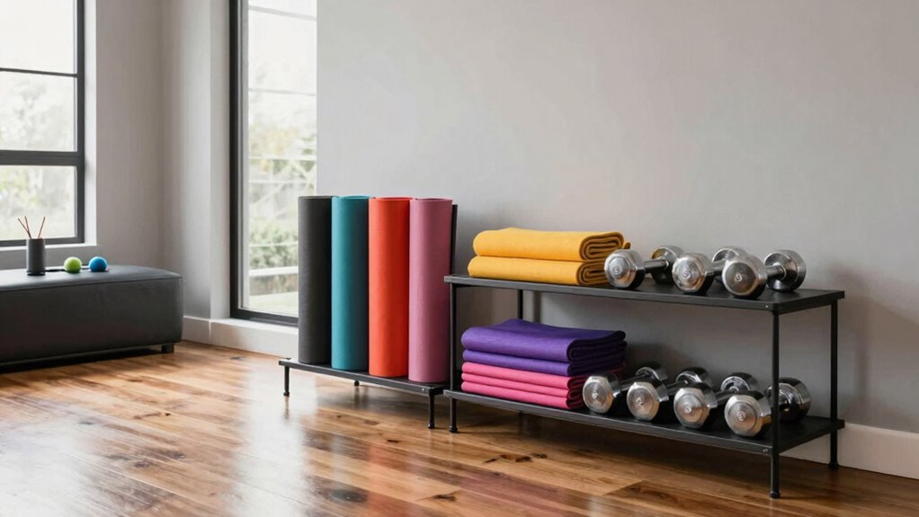 organized storage enhances workouts