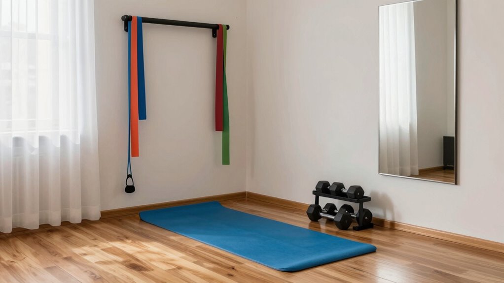 small apartment workout area