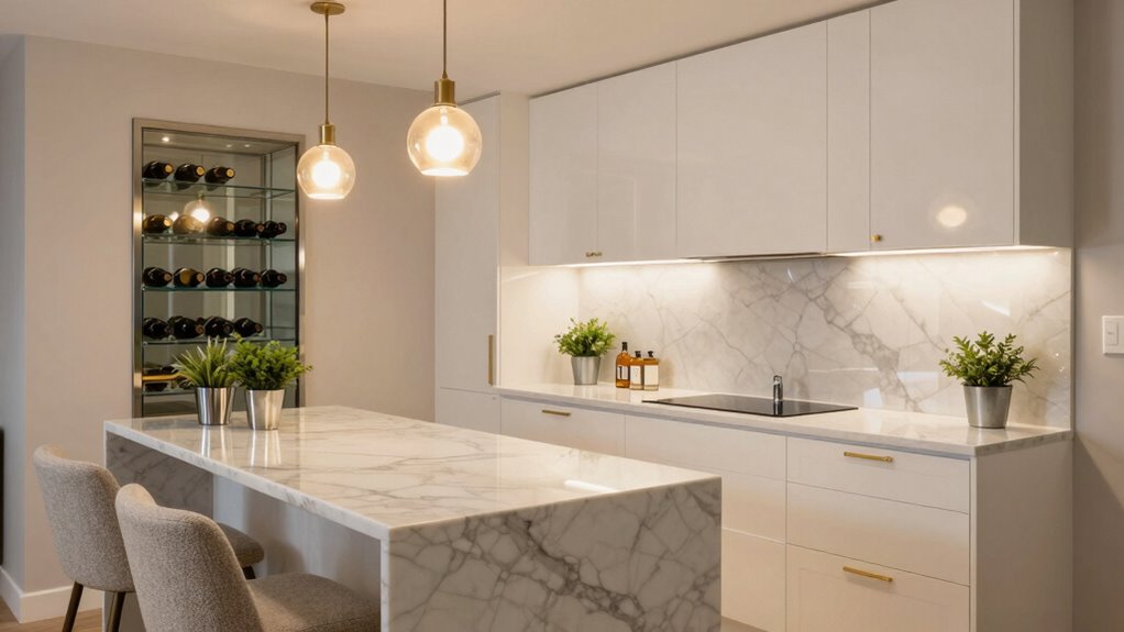 vintage accents and statement lighting