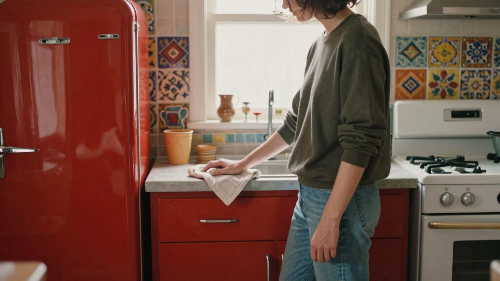 A Dark and Awkward Kitchen Got a Colorful Vintage-Inspired Redo