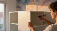 An IKEA PAX DIY and a Dreamy Mural Transformed this Tiny Bedroom