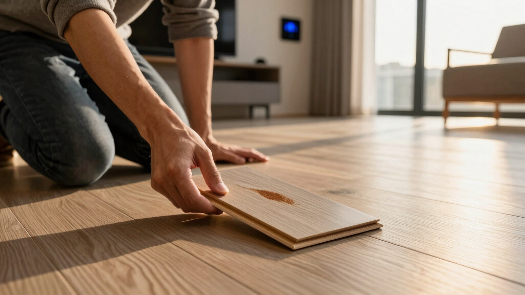Flooring experts: New apartment vinyl plank/laminate floor keeps leaving brown residue on socks and wipes