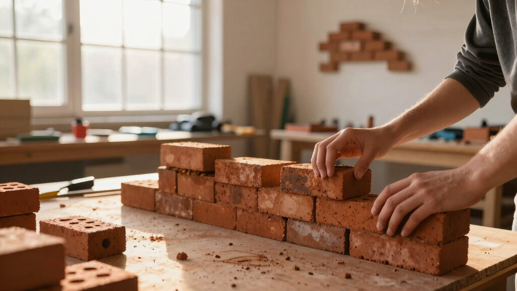 students turn reclaimed bricks into walls that can be assembled, dismantled, and rebuilt