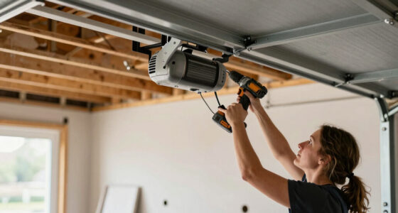 Supporting garage door motor and supports during drywall install