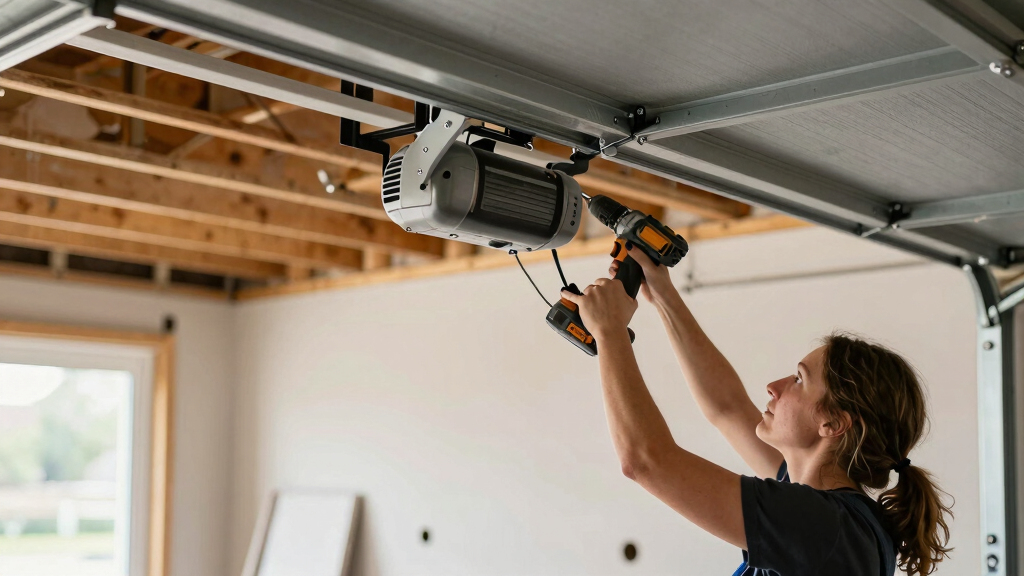 Supporting garage door motor and supports during drywall install