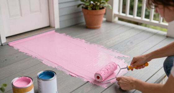 A Cream And Pink Paint Refresh Brightened Their Bland Front Porch
