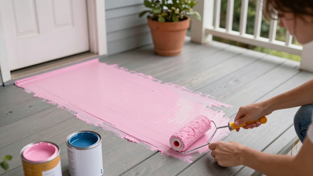 A Cream And Pink Paint Refresh Brightened Their Bland Front Porch