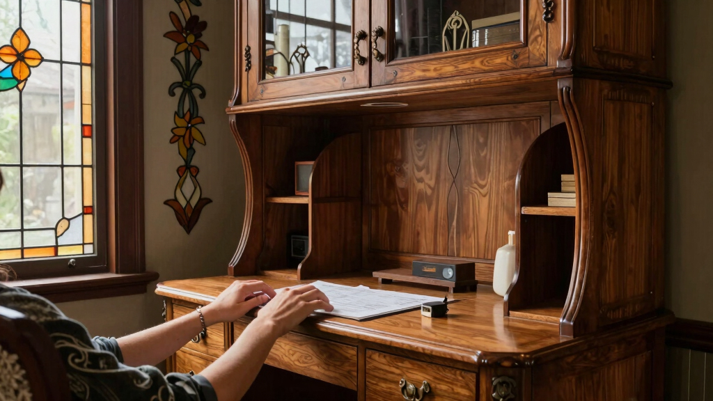 An Interior Designer’s Art Nouveau Home Office Has So Much Clever Storage