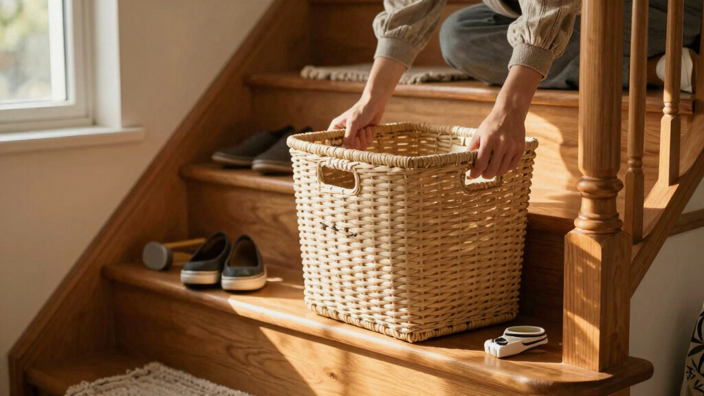 I’m Convinced This $9 IKEA Storage Basket Will Fix My Stairway Clutter