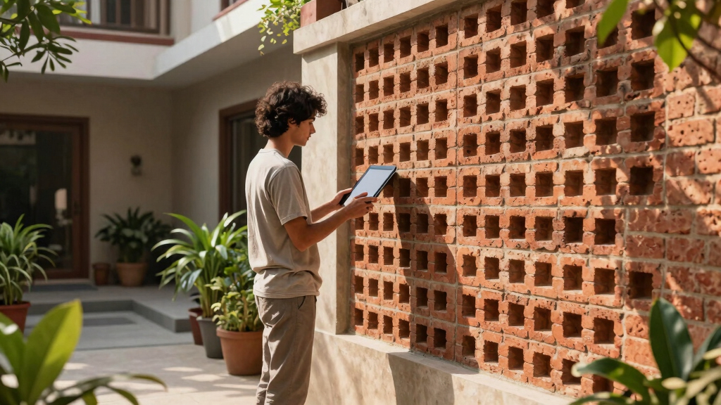 Perforated Brickwork Wraps Courtyard Home In India By Spacefiction Studio