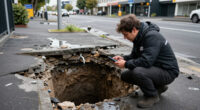 Sinkhole Appears In Auckland Street Damaged In 2023'S Floods - RNZ