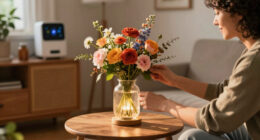 Skip Vases — This Stunning DIY Floral Arrangement Uses a Lamp