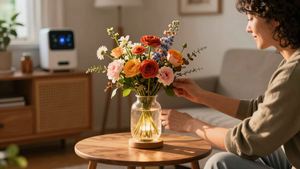 Skip Vases — This Stunning DIY Floral Arrangement Uses a Lamp