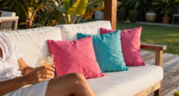 These $15 Pillows Instantly Created Chic Beach Club Vibes in My Backyard