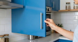 They Transformed Their Dated Kitchen Into A Chic, Blue Cabinet Oasis