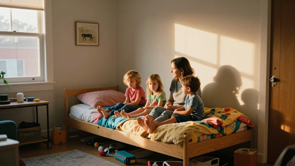 Three Kids Get the Only Bedroom in This 525-Square-Foot Apartment