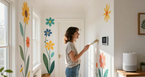 Her Sister Painted Flowers On Her Hallway Walls — Now It’s A Colorful Escape